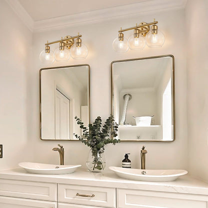 Starsky 4-Lights Modern Dimmable Bathroom Vanity Light with Globe Glass Shade