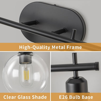 Starsky 4-Lights Modern Dimmable Bathroom Vanity Light with Globe Glass Shade