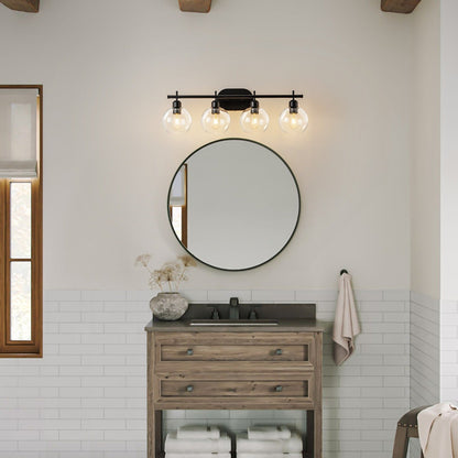 Starsky 4-Lights Modern Dimmable Bathroom Vanity Light with Globe Glass Shade