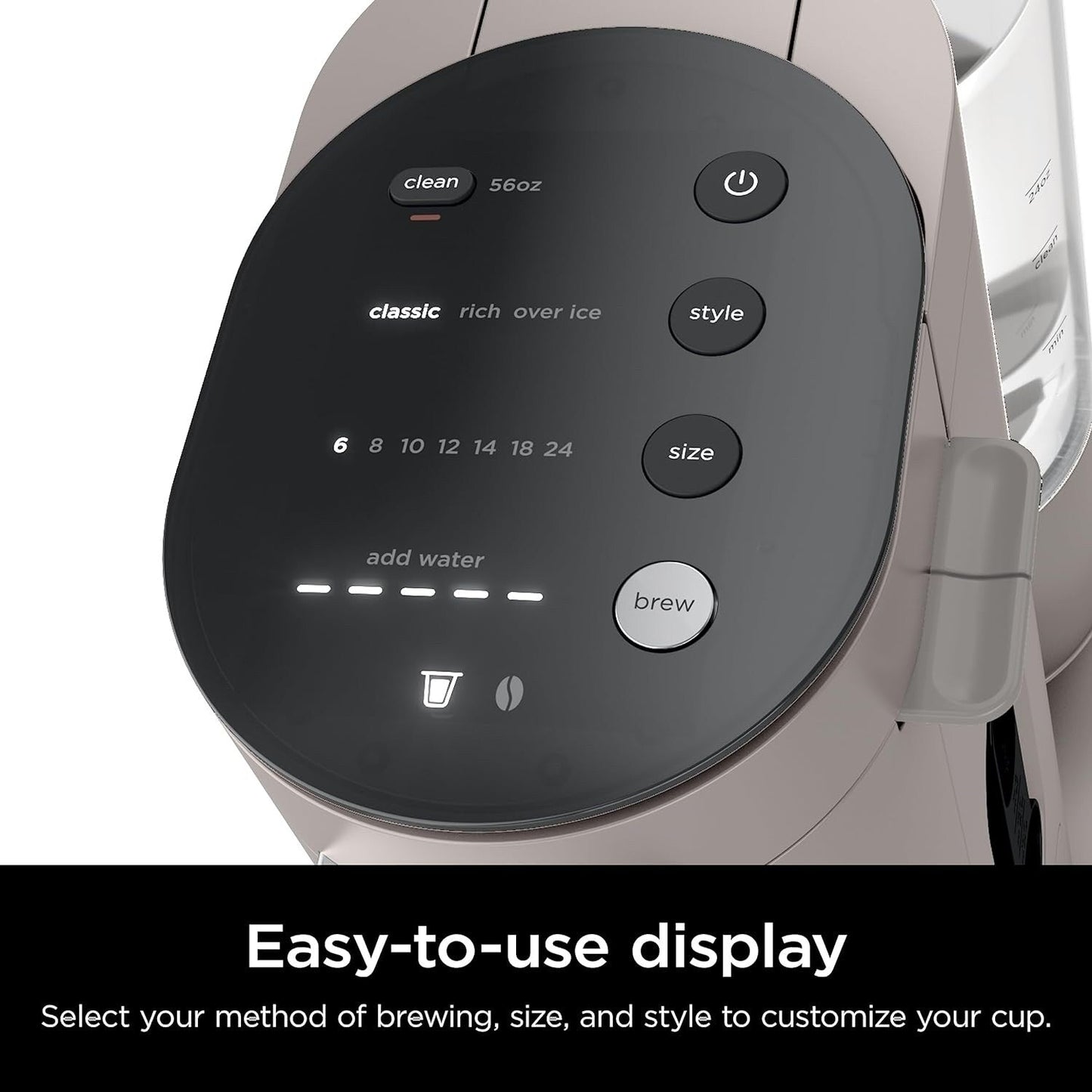 Machine à café individuelle Stone, compatible K-Cup, réservoir de 56 oz, préparation de café moulu, café glacé