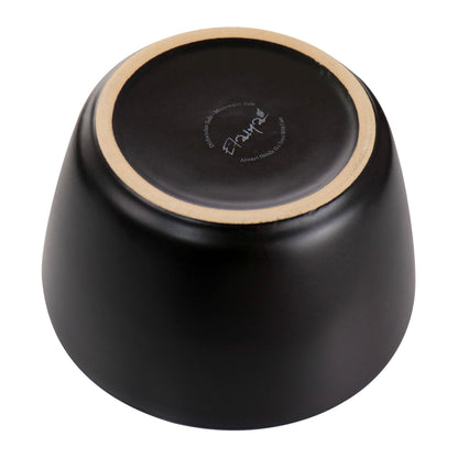 Service de table en grès 16 pièces noir avec bord doré