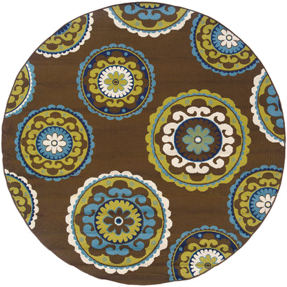 Vista Home Catalina Floral Medallions Indoor/ Outdoor Area Rug--