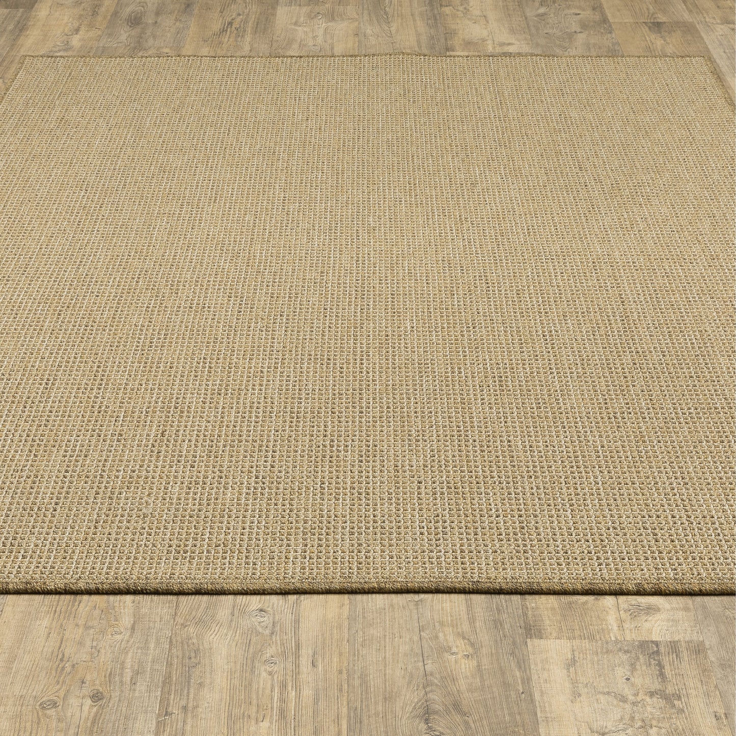 Style Haven Veranda Light Brown Solid Textured Indoor-Outdoor Area Rug
