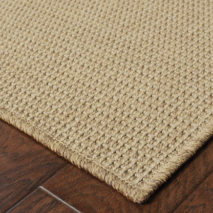 Style Haven Veranda Light Brown Solid Textured Indoor-Outdoor Area Rug