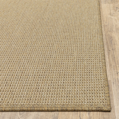 Style Haven Veranda Light Brown Solid Textured Indoor-Outdoor Area Rug