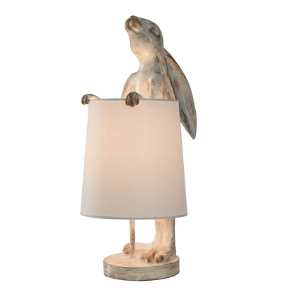 Lampe de bureau StyleCraft Malta, couleur cuivre clair, effet blanchi, forme de lapin