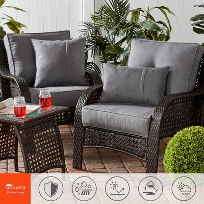 Ensemble de coussins d'extérieur Sunbrella Premium pour assise profonde, 2 pièces