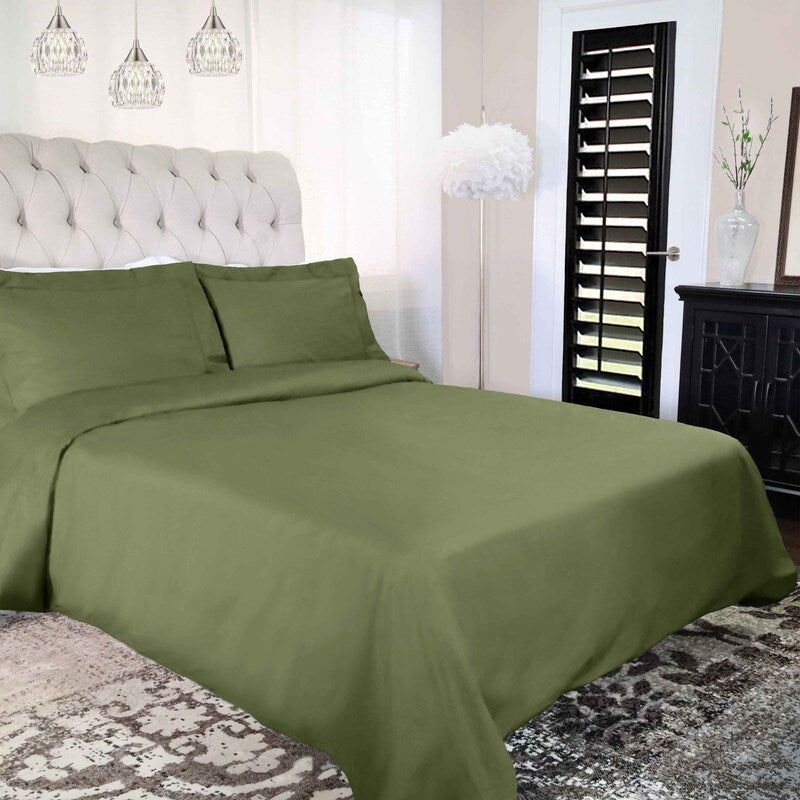 Superior 300-Thread Count Cotton Percale Duvet Cover Set