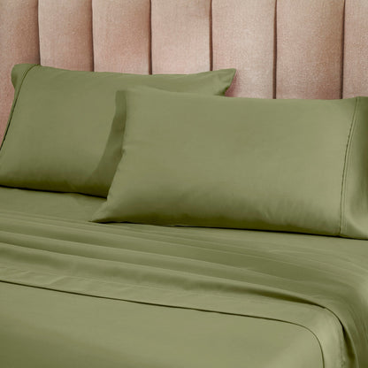 Superior Cotton Blend 1200 Thread Count Solid Deep Pocket Bed Sheet Set