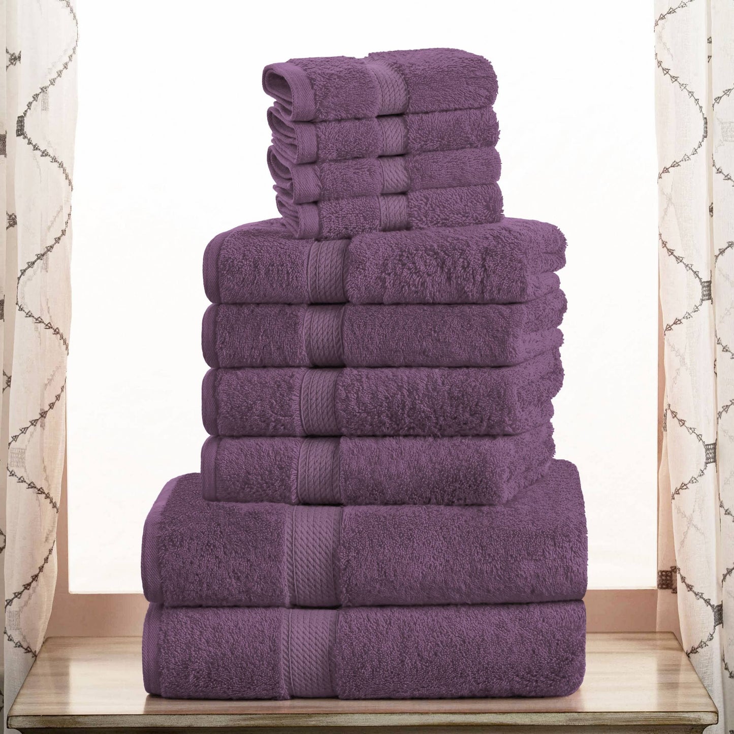 Superior Egyptian Cotton Pile Heavyweight 10-Piece Towel Set