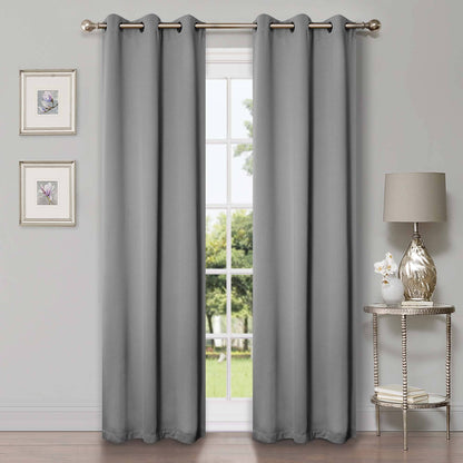 Superior Modern Solid Washable Room Darkening Blackout Curtains, Set of 2 Panels