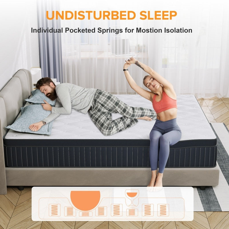 Matelas à ressorts SweDrea de 30 cm (12 po) à fermeté moyenne pour soulager le mal de dos et assurer un refroidissement optimal, certifié CertiPUR-US, SGS et OEKO-TEX.