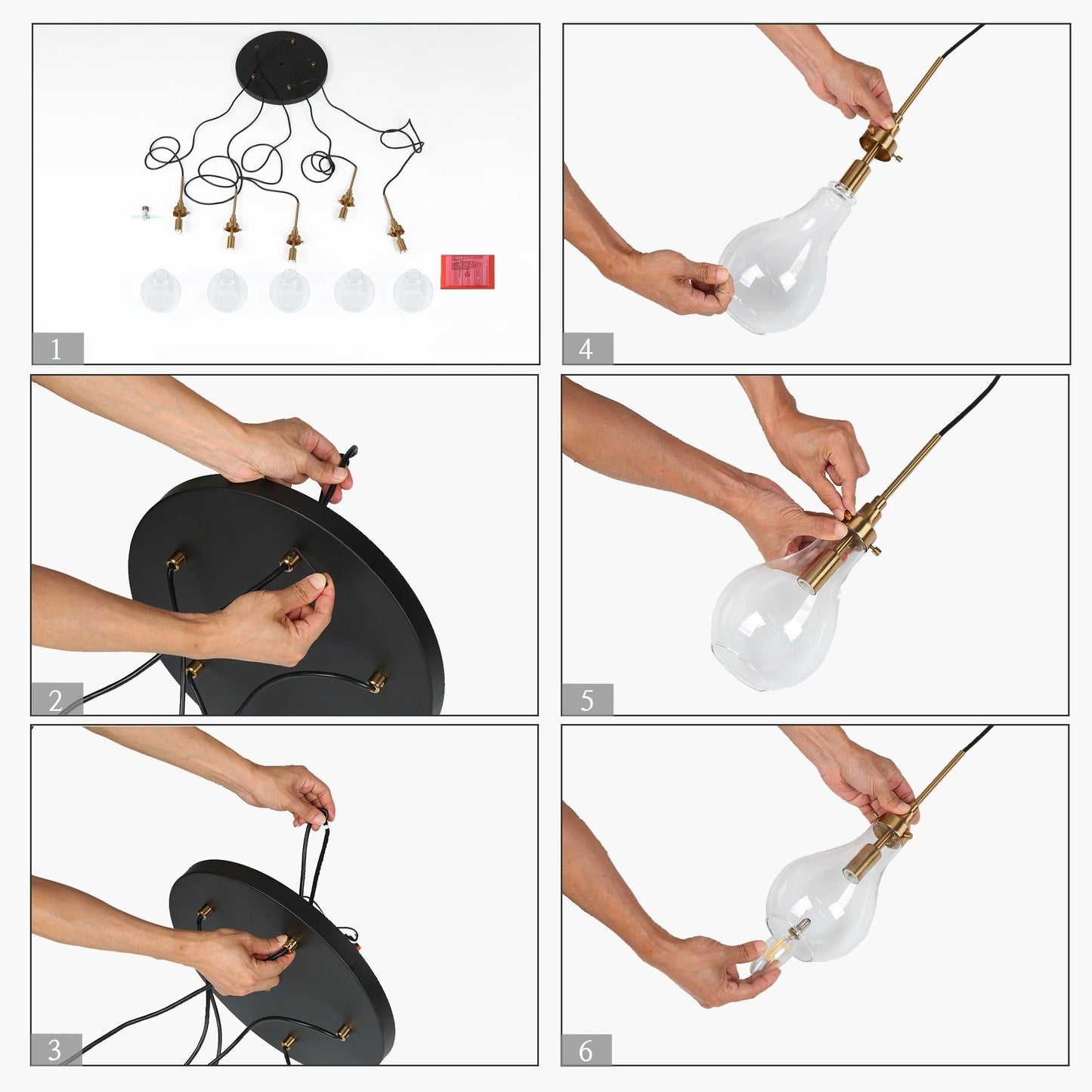 Synia Lustre moderne à 5 lumières en forme de goutte d'eau, pour escalier, entrée, suspension pour plafond haut - D15'' x H18.2-74.2''