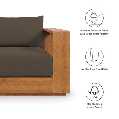 Ensemble de meubles de jardin en acacia Tahoe pour terrasse, 5 pièces