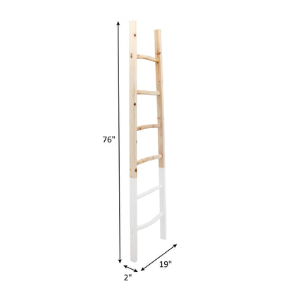 Sagebrook Home Rustic 6ft Tall Blanket Ladder, Decorative Freestanding Ladder For Storage - 19 x 2 x 76