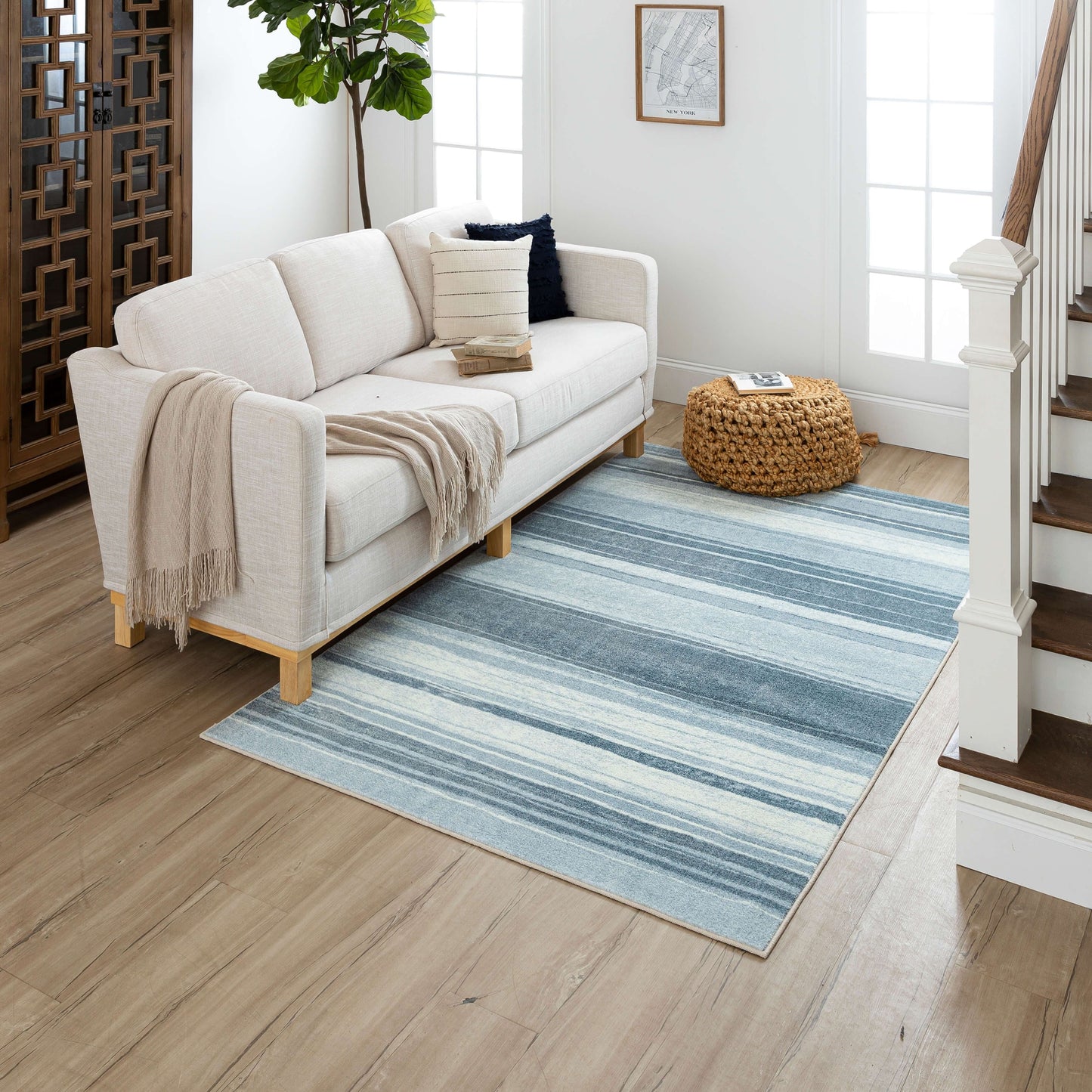 The Curated Nomad Sultan Multicolor Striped Boho Area Rug