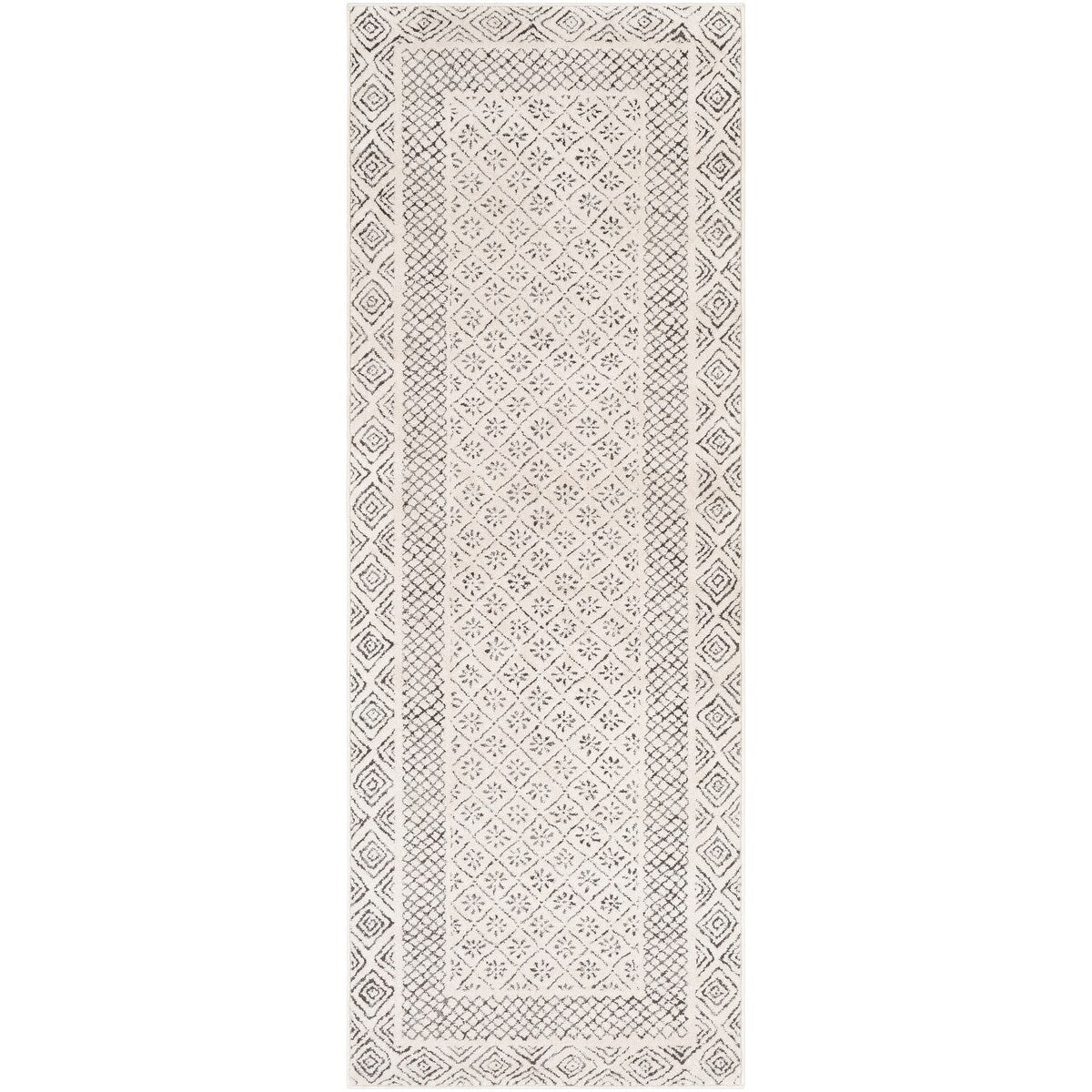 Livabliss Tiffany Grey Bohemian Border Area Rug
