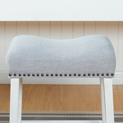 The Gray Barn Barish Backless Saddle Seat Counter Stools (Set of 2)