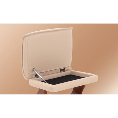 Fauteuil pivotant inclinable en cuir avec pouf de rangement assorti