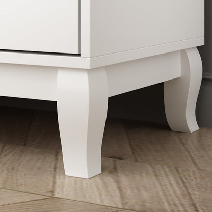 Commode double Timechee à 6 tiroirs, 120 cm de large, pieds en bois massif, laquée.