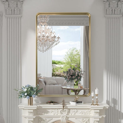 TokeShimi Miroir mural de salle de bain avec cadre métallique moderne