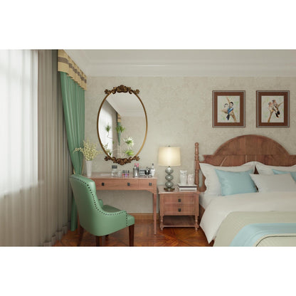 Oval Vintage Ornate Baroque Wall Mirror