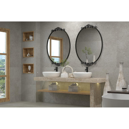 Oval Vintage Ornate Baroque Wall Mirror