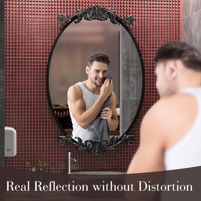 Oval Vintage Ornate Baroque Wall Mirror