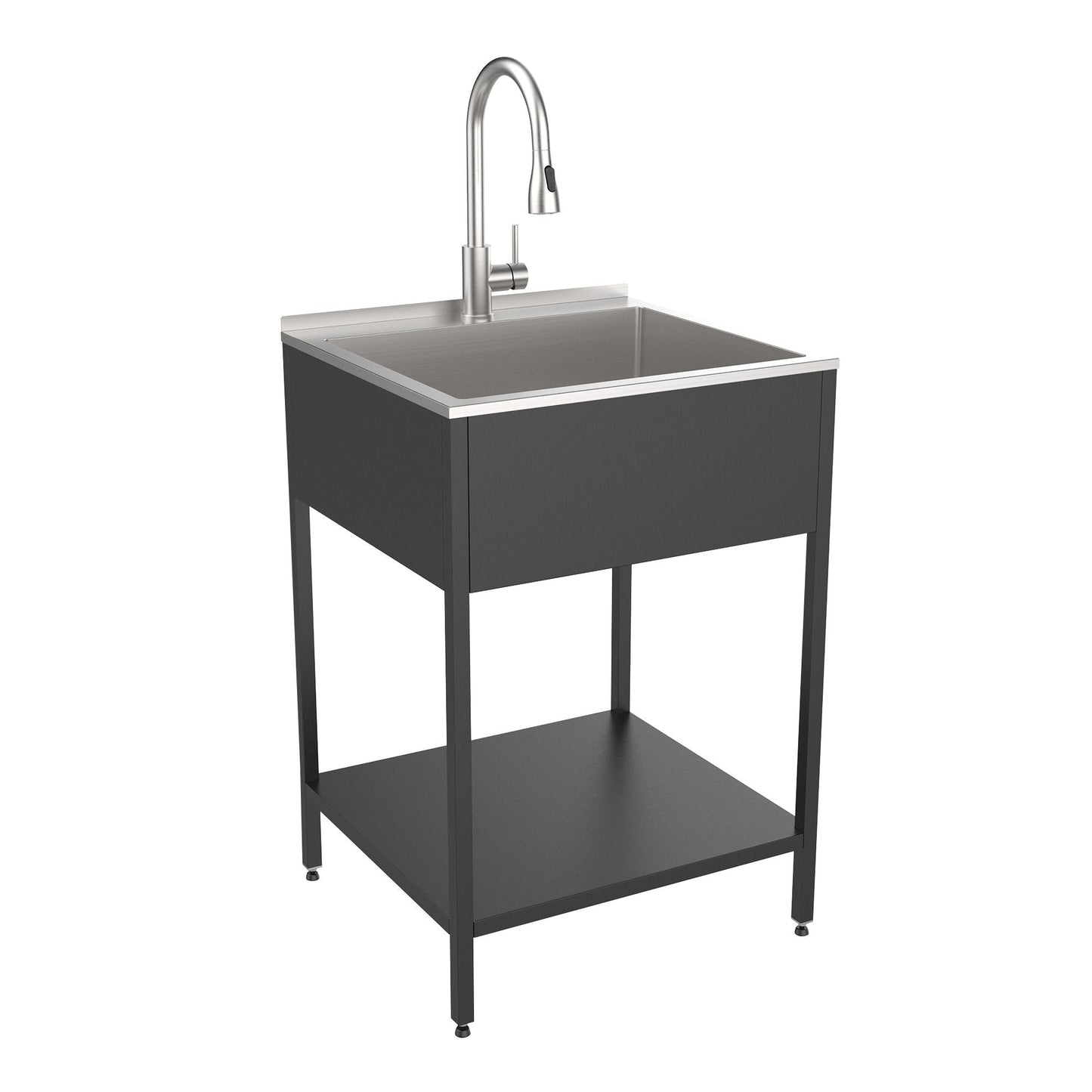 Transolid EWS-2422S Lavabo et support de lavage en acier inoxydable pour buanderie - 61 cm L x 56 cm P x 89 cm H - 61 cm x 56 cm