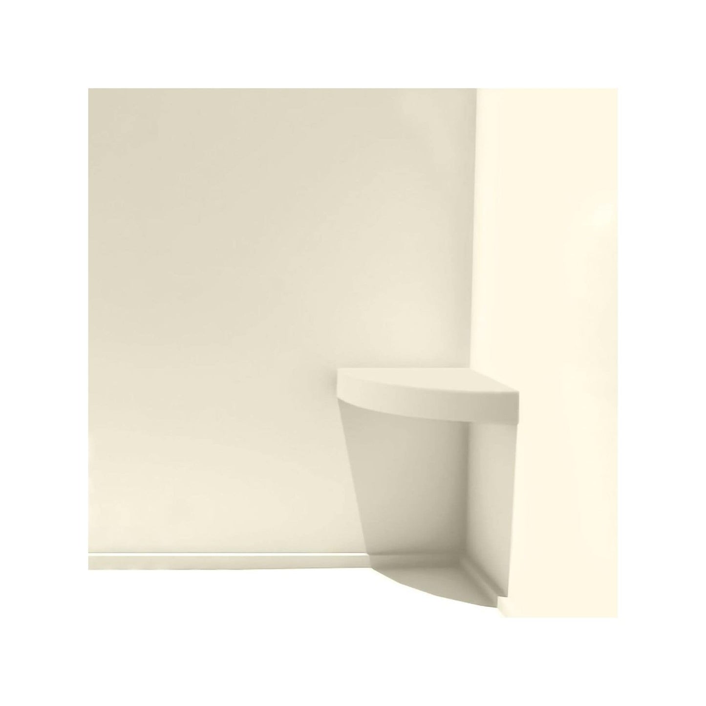 Transolid Studio, siège de douche d'angle mural en surface solide, 35,5 x 35,5 cm - 36,8 x 36,2 x 7,6 cm