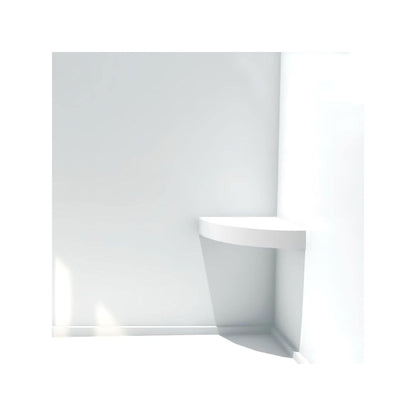 Transolid Studio, siège de douche d'angle mural en surface solide, 35,5 x 35,5 cm - 36,8 x 36,2 x 7,6 cm