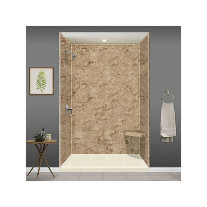 Transolid Studio, siège de douche d'angle mural en surface solide, 35,5 x 35,5 cm - 36,8 x 36,2 x 7,6 cm