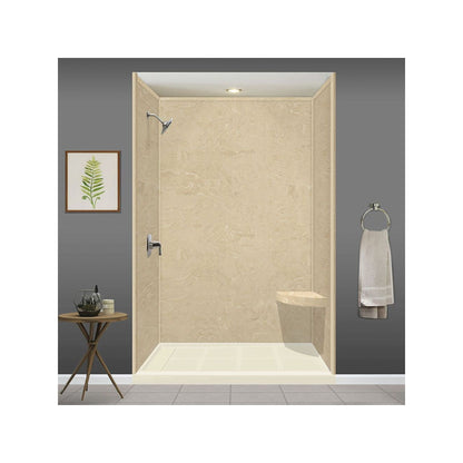 Transolid Studio, siège de douche d'angle mural en surface solide, 35,5 x 35,5 cm - 36,8 x 36,2 x 7,6 cm