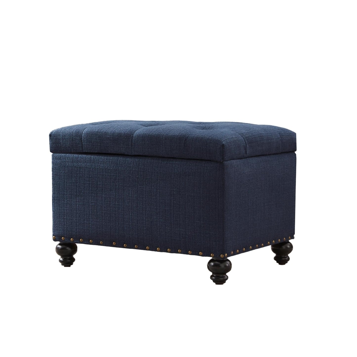 Tufted Storage Ottoman Bench, Rectangular Footstool