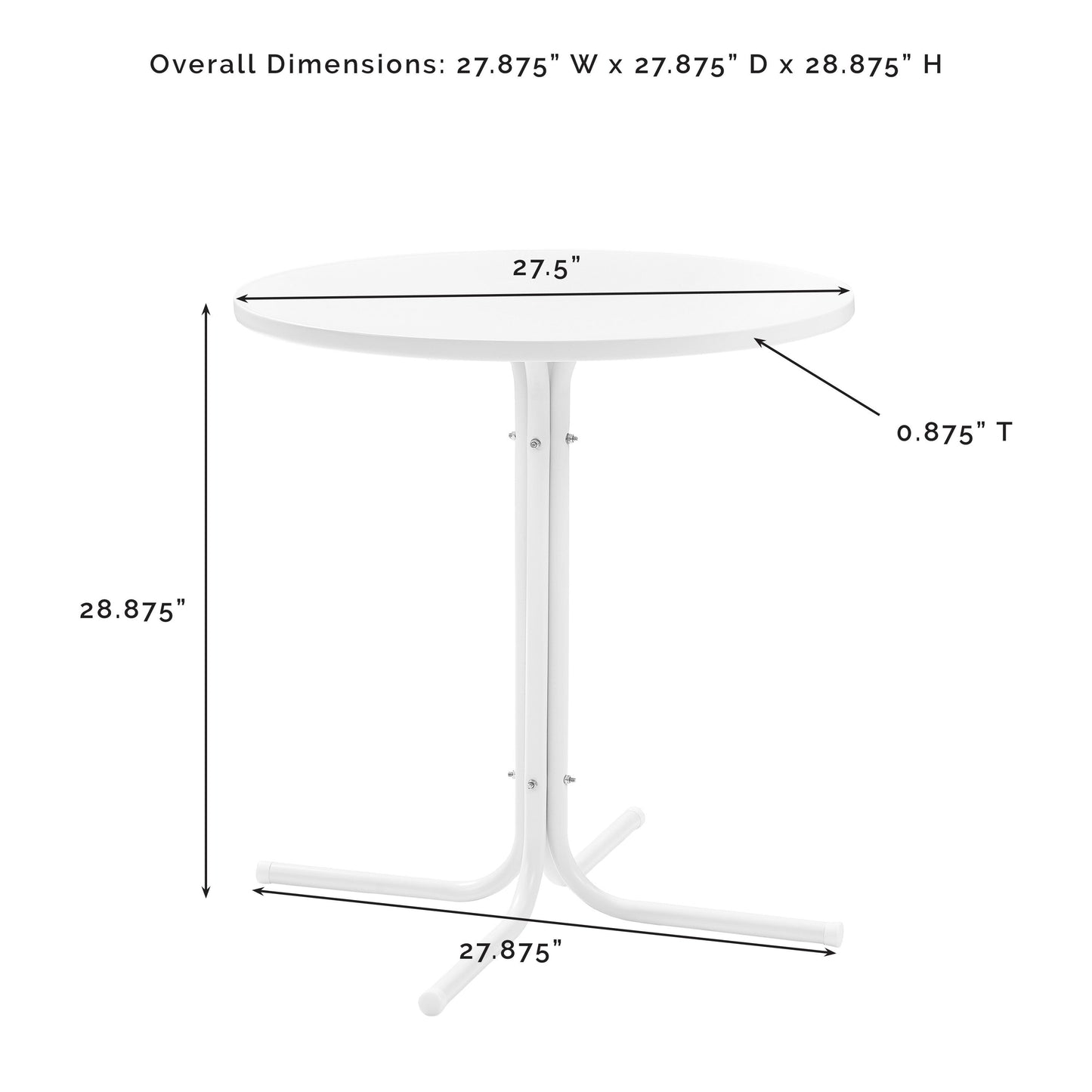 Ensemble de bistro pour extérieur Crosley Tulip 3 pièces - 98 L x 29 P x 32,88 H (les dimensions sont en pouces)