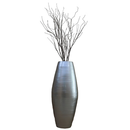 Uniquewise Tall Cylinder Bamboo Floor Vase Decorative Accent for Hotel Lobbies and Spa, Perfect Decor for Living Room or Hallway