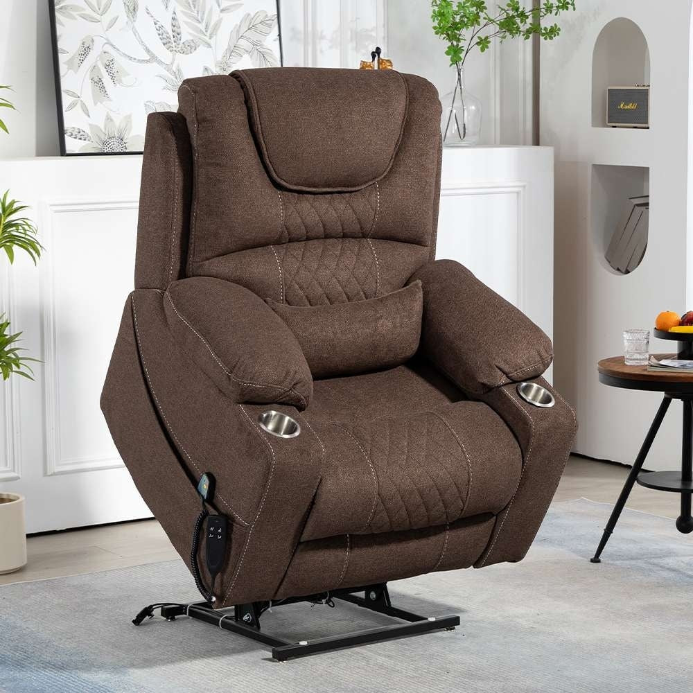 Fauteuil inclinable électrique à levage motorisé, modèle phare amélioré, à double moteur, contrôle indépendant, surdimensionné, inclinable à 180°