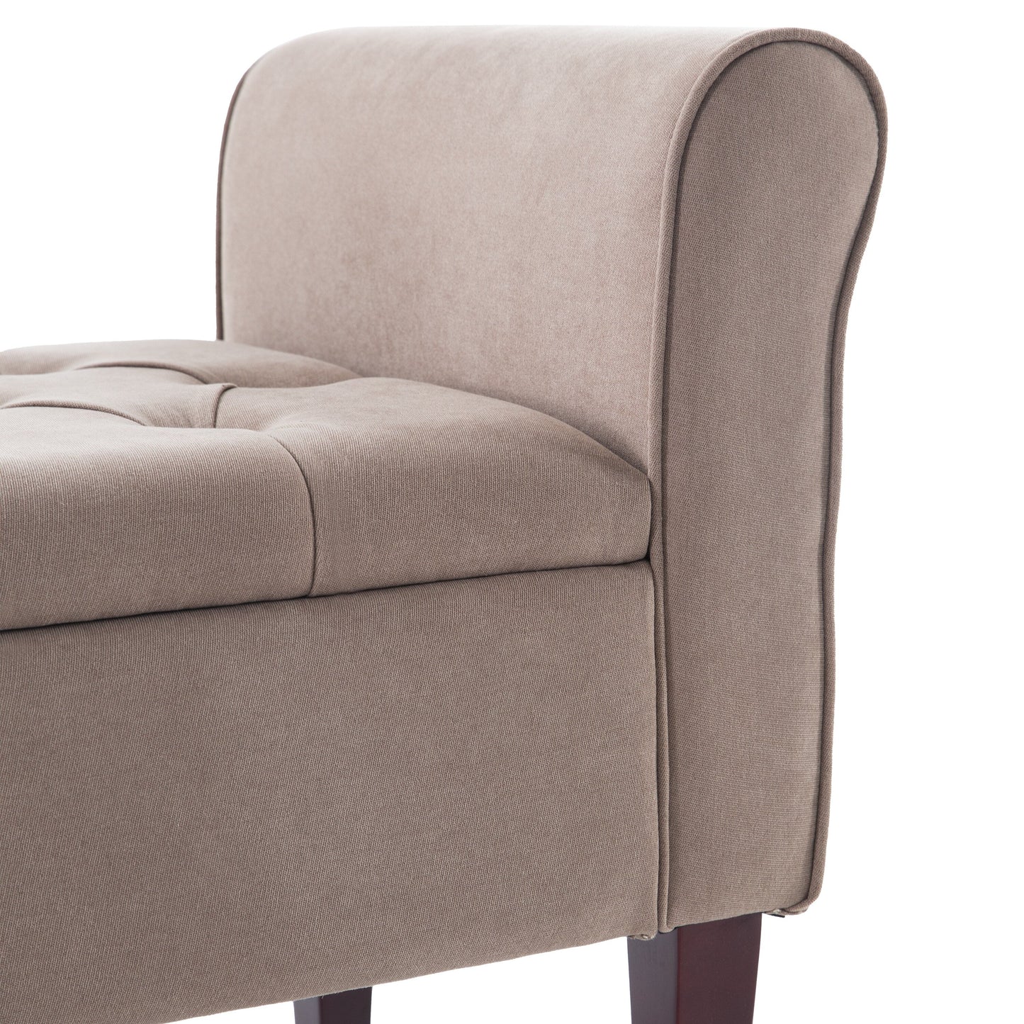 Banc de rangement capitonné, banc avec accoudoirs, banc d'entrée avec couvercle rabattable, 50,4 pouces.