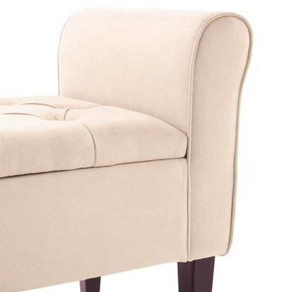 Banc de rangement capitonné, banc avec accoudoirs, banc d'entrée avec couvercle rabattable, 50,4 pouces.