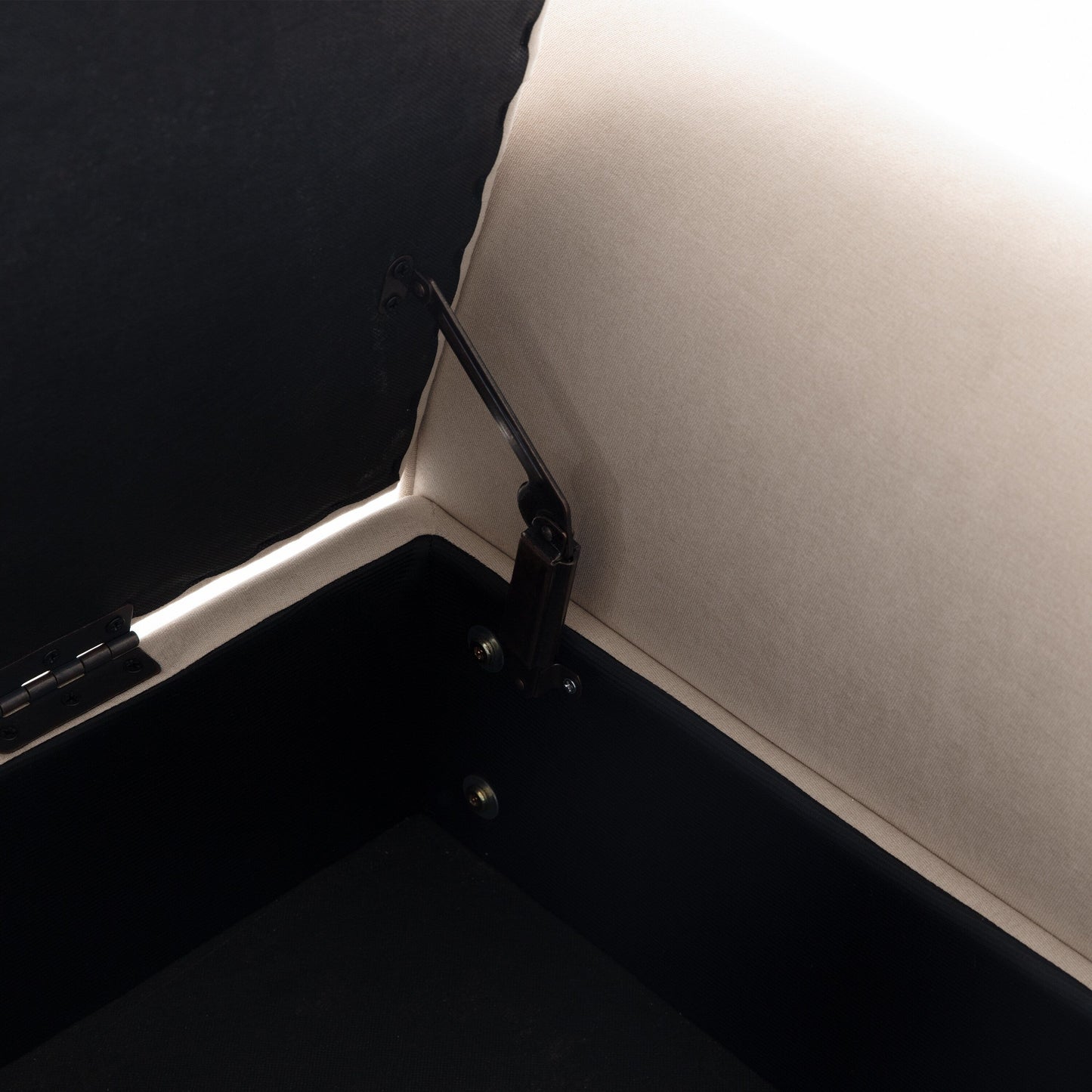 Banc de rangement capitonné, banc avec accoudoirs, banc d'entrée avec couvercle rabattable, 50,4 pouces.