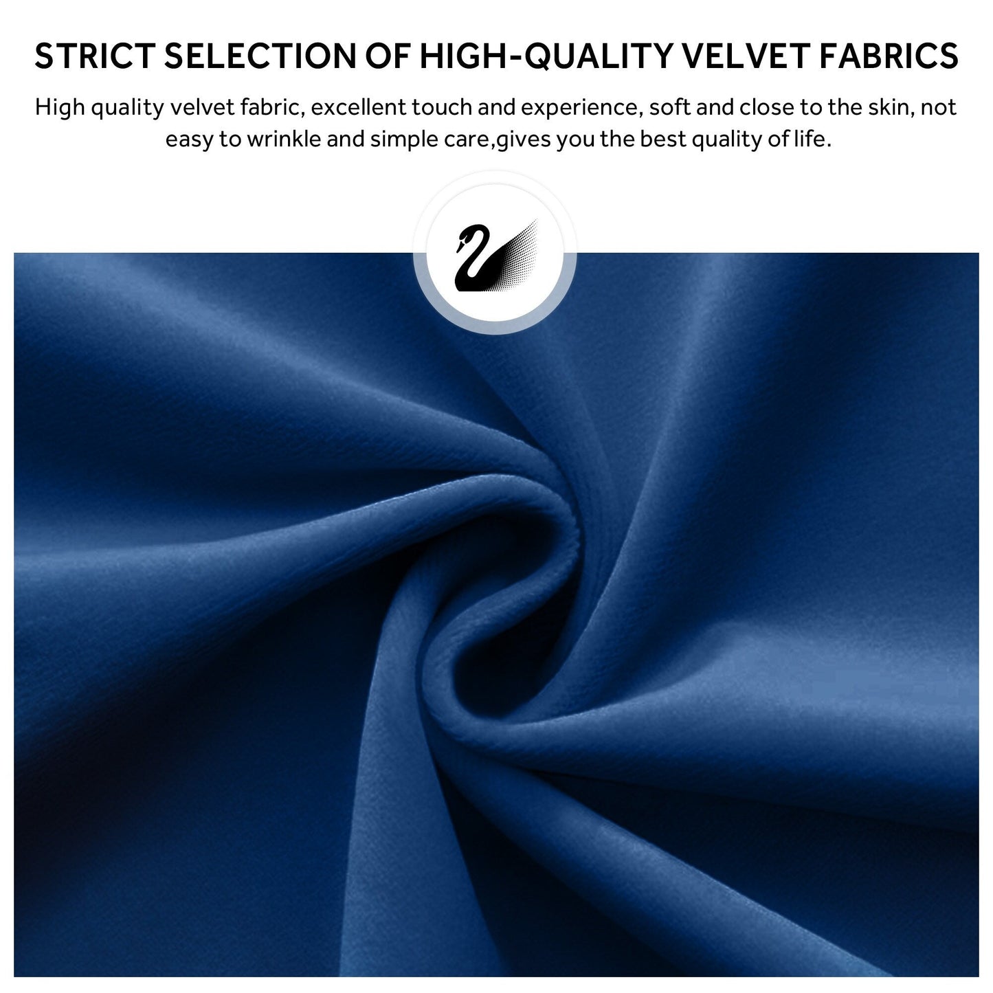 Lot de 6 chaises de salle à manger en velours capitonné avec pieds en bois massif.