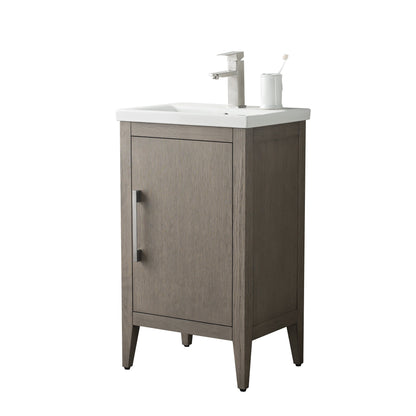 Meuble-lavabo de salle de bain Vanity Art avec lavabo simple, plateau en céramique, disponible en 20, 24 ou 30 pouces.