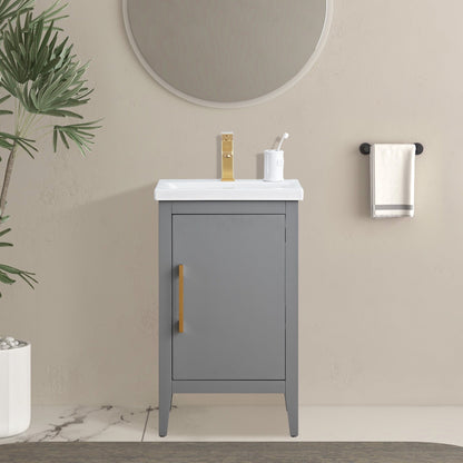 Meuble-lavabo de salle de bain Vanity Art avec lavabo simple, plateau en céramique, disponible en 20, 24 ou 30 pouces.