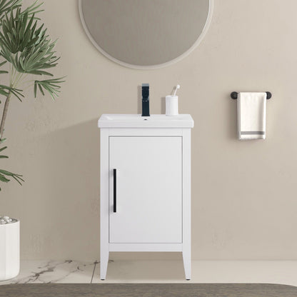 Meuble-lavabo de salle de bain Vanity Art avec lavabo simple, plateau en céramique, disponible en 20, 24 ou 30 pouces.