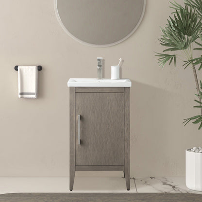 Meuble-lavabo de salle de bain Vanity Art avec lavabo simple, plateau en céramique, disponible en 20, 24 ou 30 pouces.