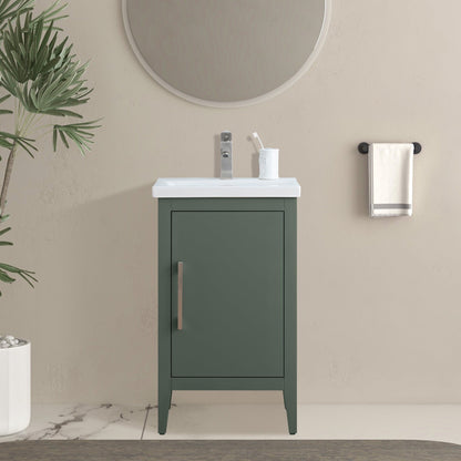 Meuble-lavabo de salle de bain Vanity Art avec lavabo simple, plateau en céramique, disponible en 20, 24 ou 30 pouces.