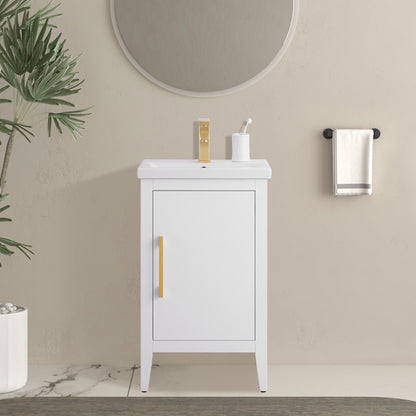 Meuble-lavabo de salle de bain Vanity Art avec lavabo simple, plateau en céramique, disponible en 20, 24 ou 30 pouces.