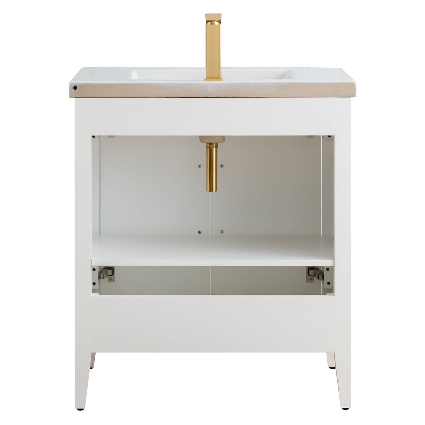 Meuble-lavabo de salle de bain Vanity Art avec lavabo simple, plateau en céramique, disponible en 20, 24 ou 30 pouces.