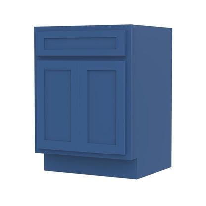 Meuble-lavabo de salle de bain Vanity Art en bois massif, 60 cm (24 pouces), avec lavabo simple.