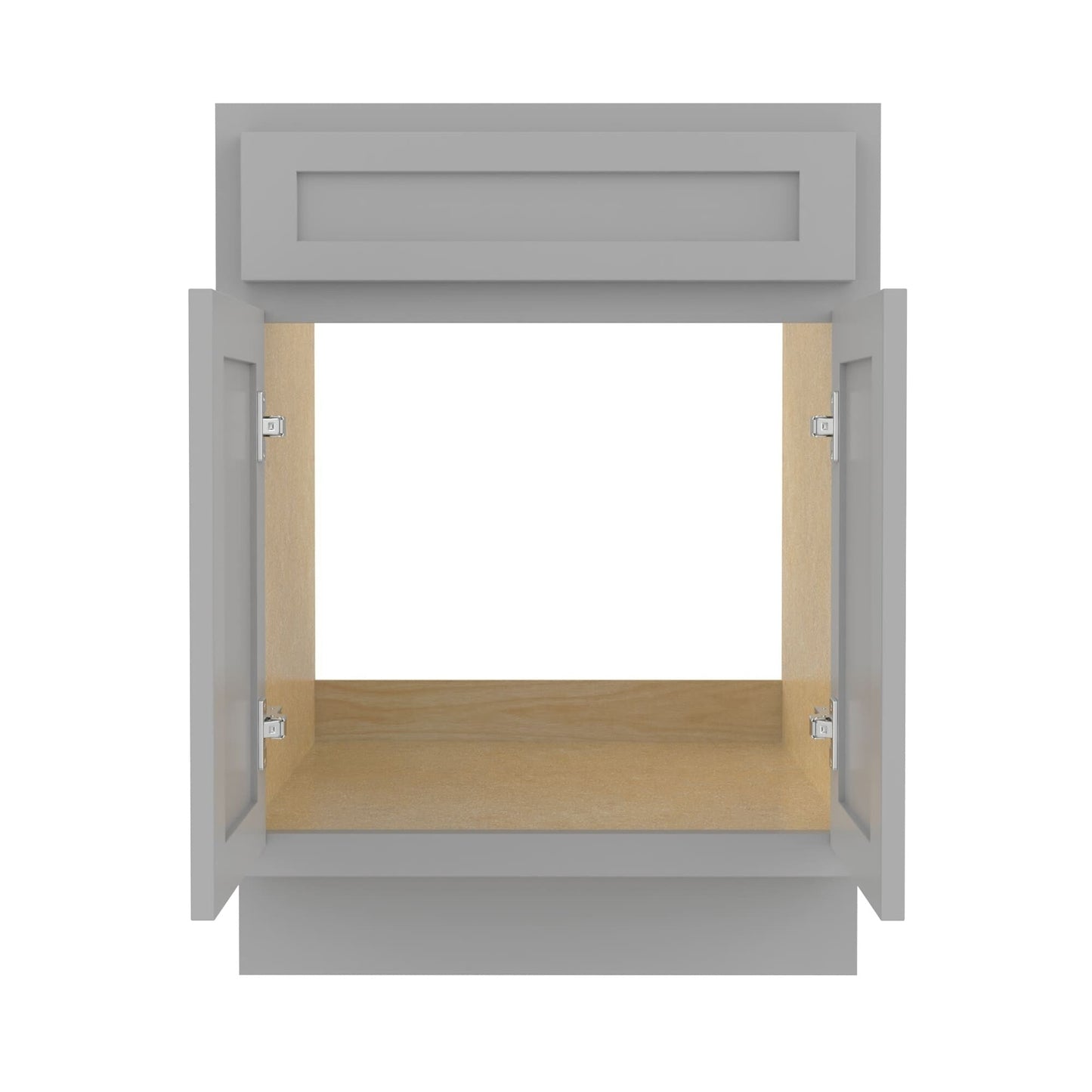 Meuble-lavabo de salle de bain Vanity Art en bois massif, 60 cm (24 pouces), avec lavabo simple.